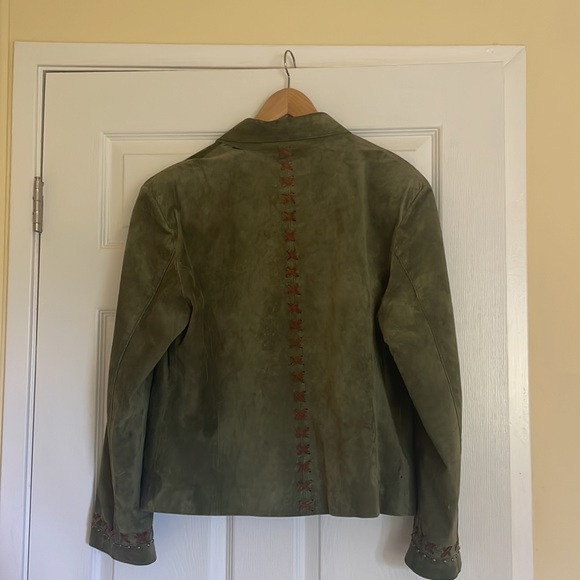 Vintage Leather(suede) Jacket from Arella Size XL dark green - Picture 5 of 6